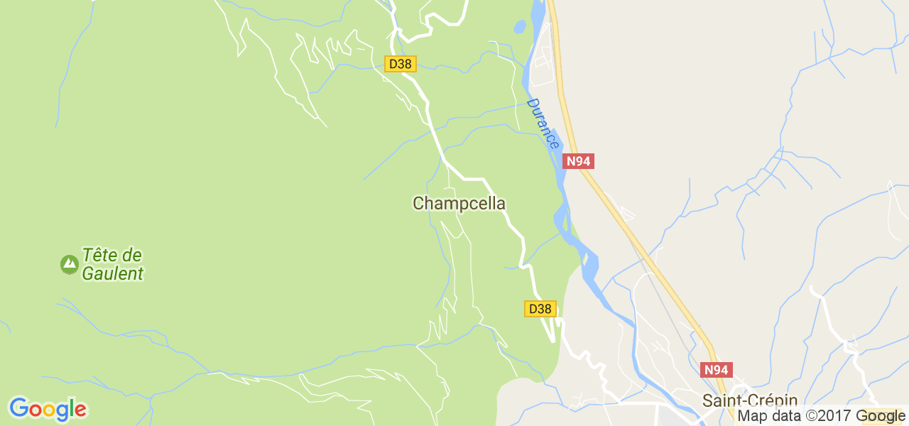 map de la ville de Champcella