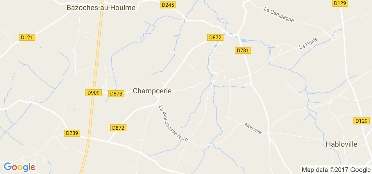 map de la ville de Champcerie