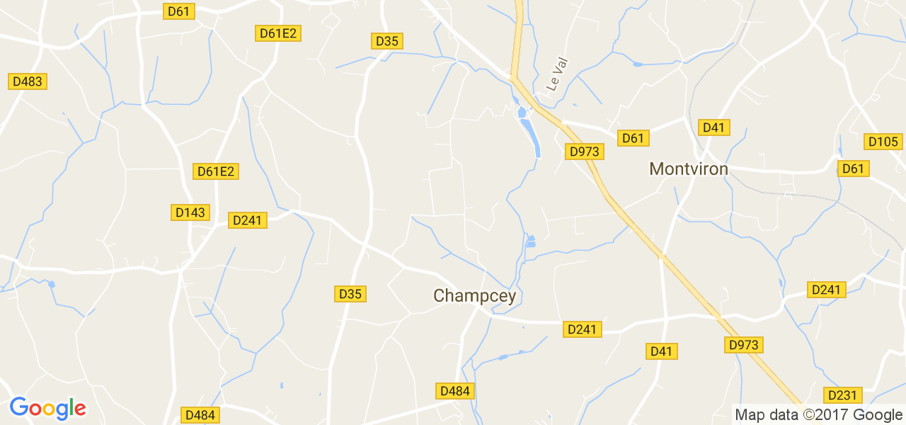 map de la ville de Champcey