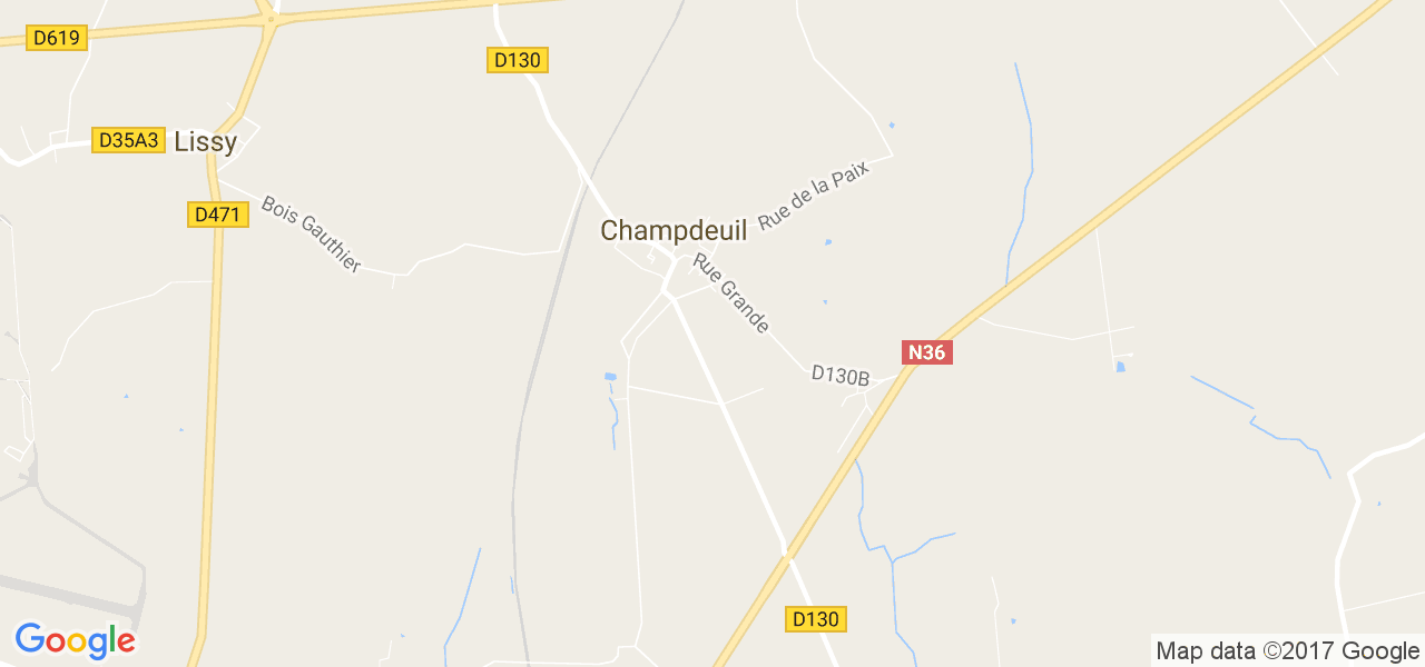 map de la ville de Champdeuil