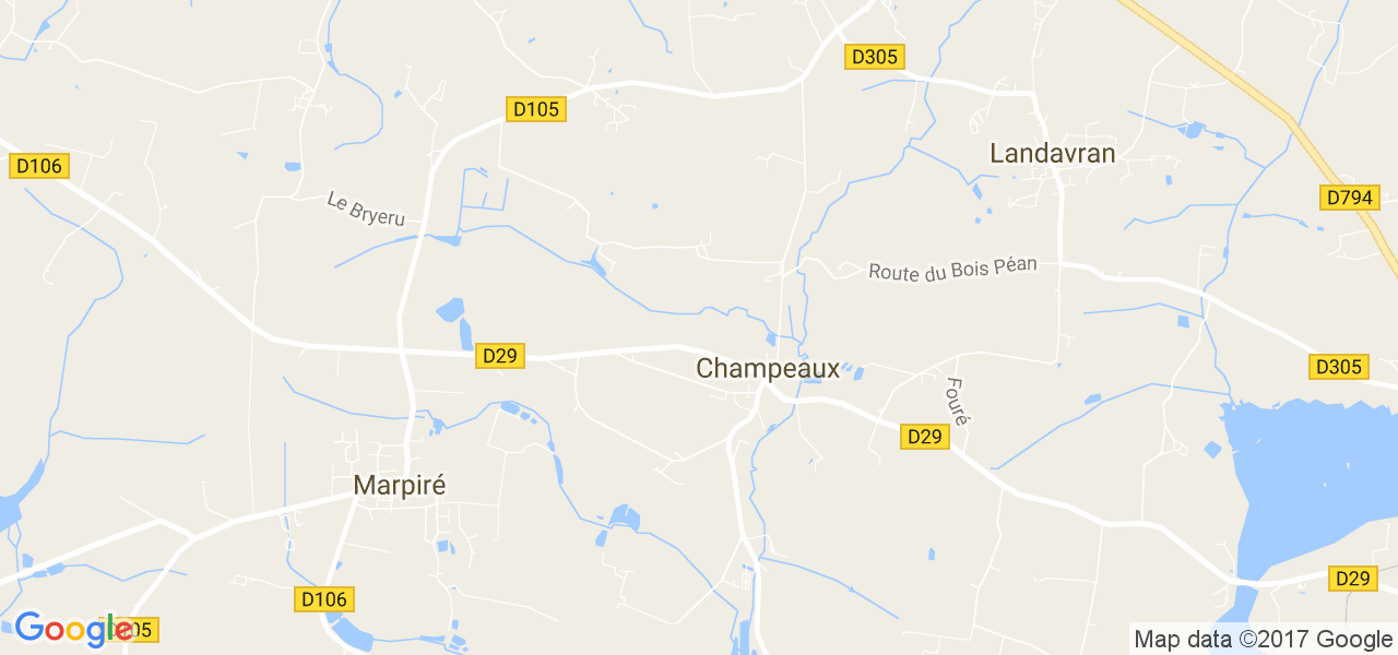 map de la ville de Champeaux