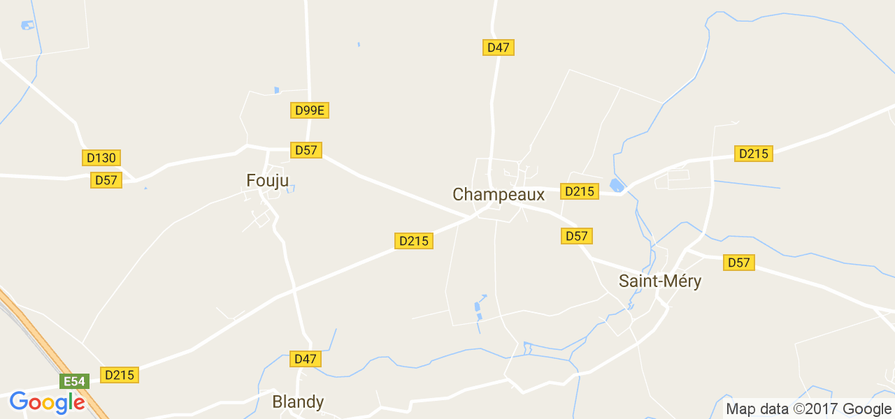 map de la ville de Champeaux