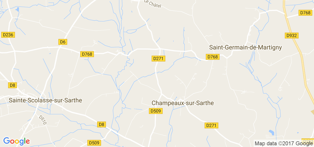 map de la ville de Champeaux-sur-Sarthe