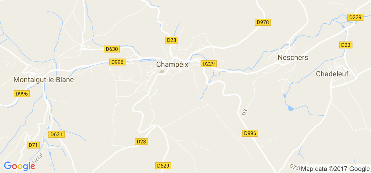 map de la ville de Champeix
