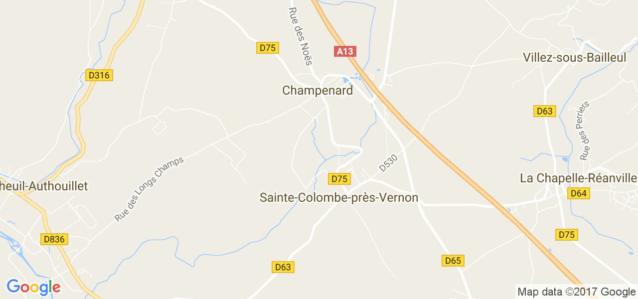 map de la ville de Champenard