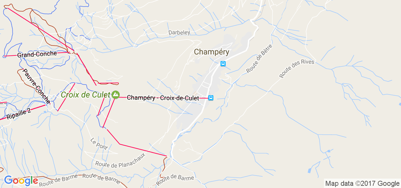 map de la ville de Champéry