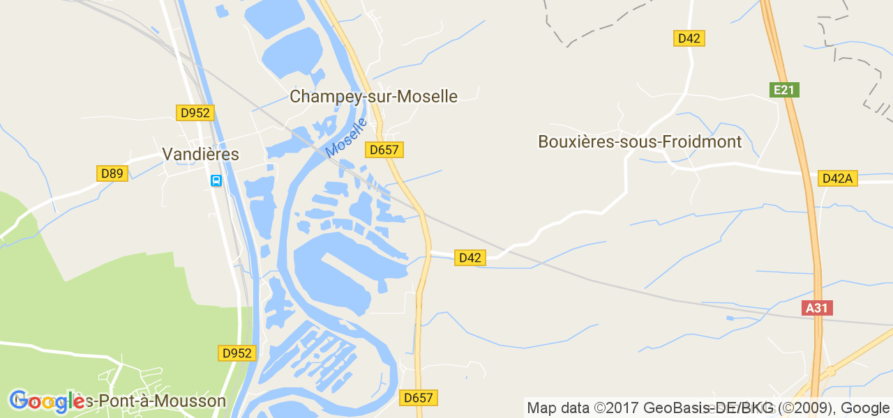 map de la ville de Champey-sur-Moselle