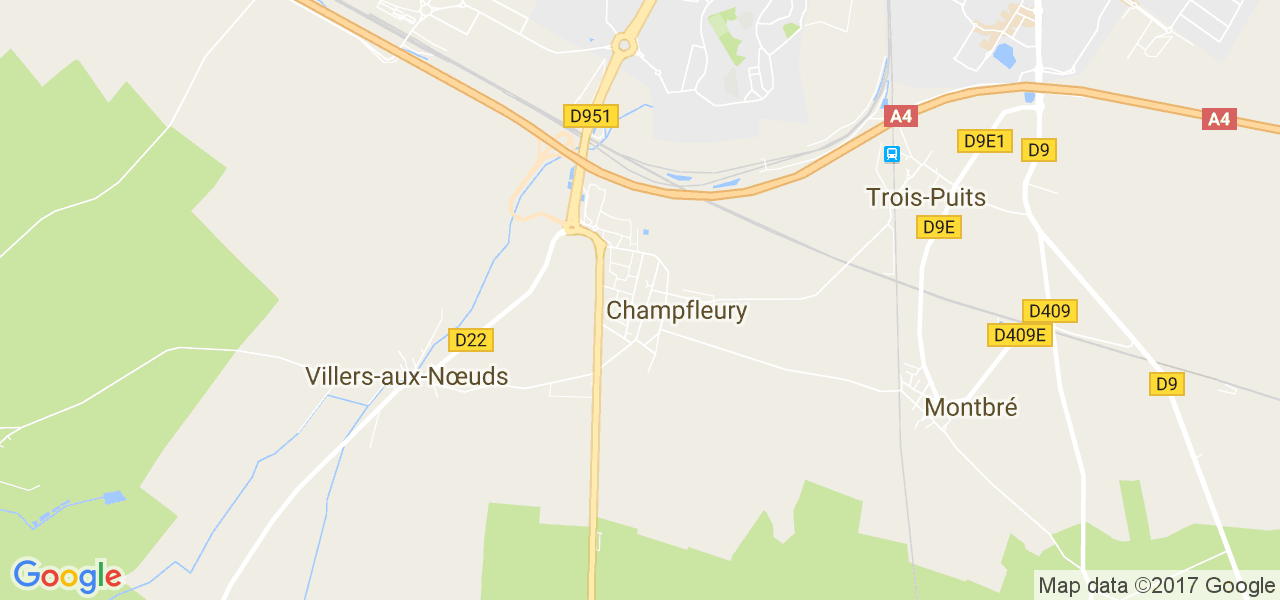 map de la ville de Champfleury