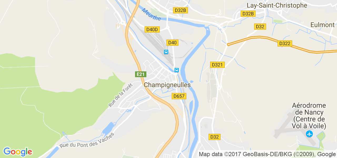 map de la ville de Champigneulles