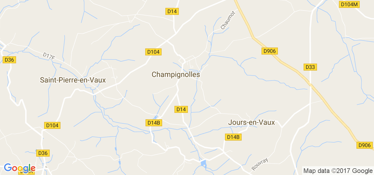 map de la ville de Champignolles