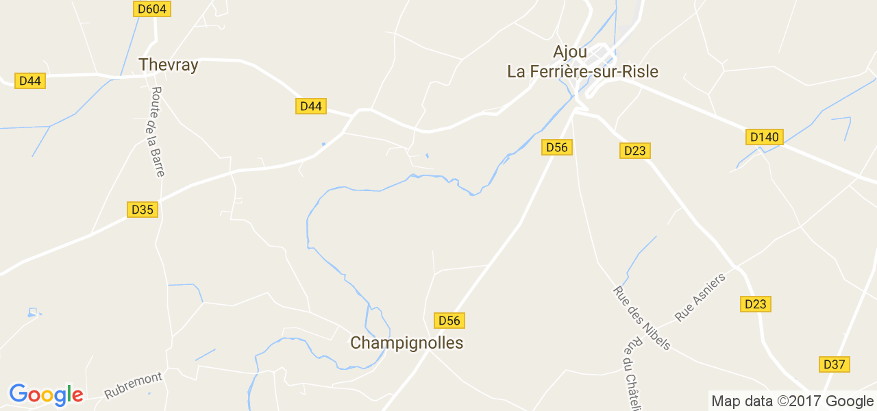 map de la ville de Champignolles