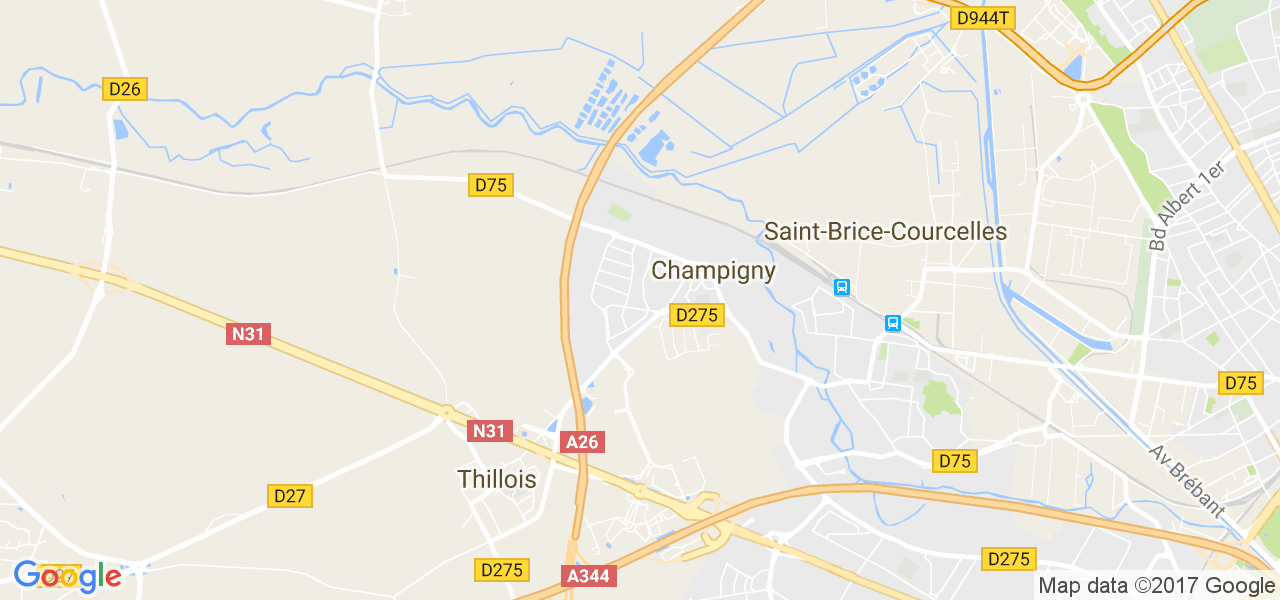 map de la ville de Champigny