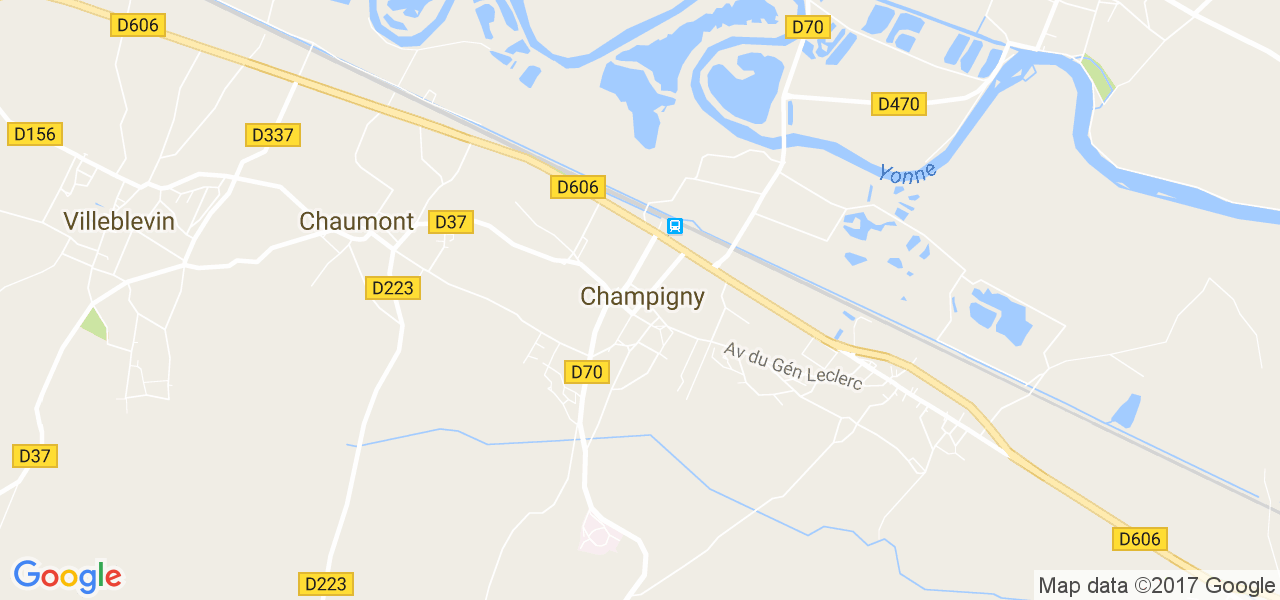 map de la ville de Champigny