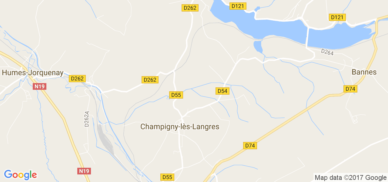 map de la ville de Champigny-lès-Langres