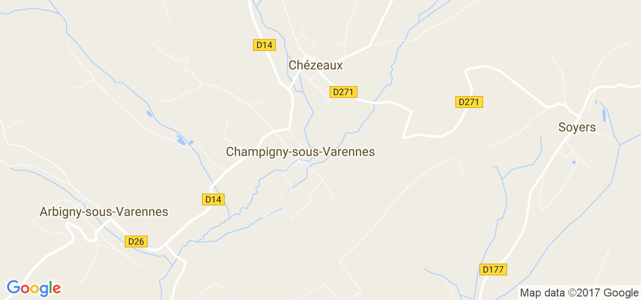 map de la ville de Champigny-sous-Varennes