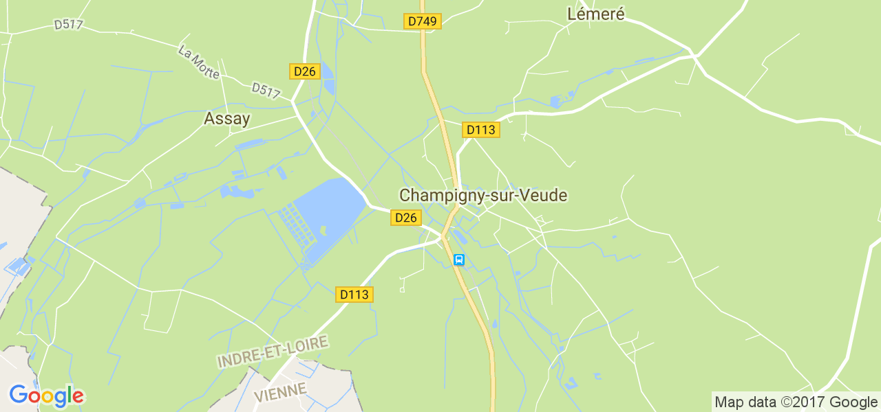 map de la ville de Champigny-sur-Veude