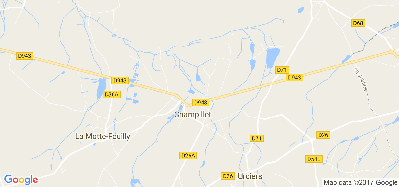 map de la ville de Champillet