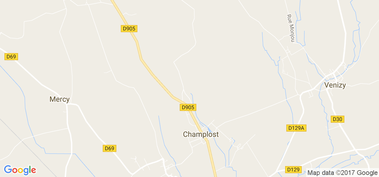 map de la ville de Champlost