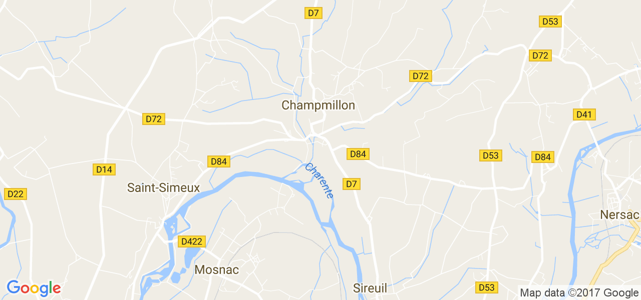 map de la ville de Champmillon