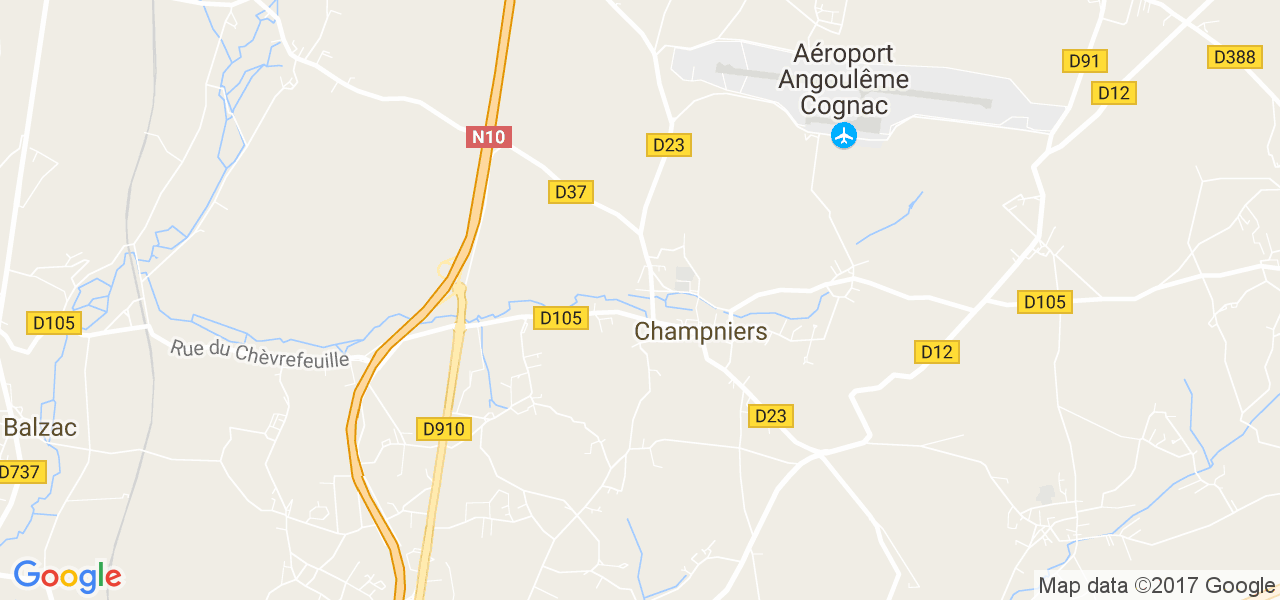 map de la ville de Champniers