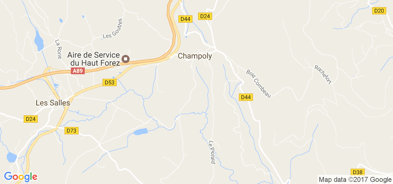 map de la ville de Champoly