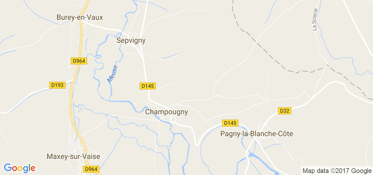 map de la ville de Champougny