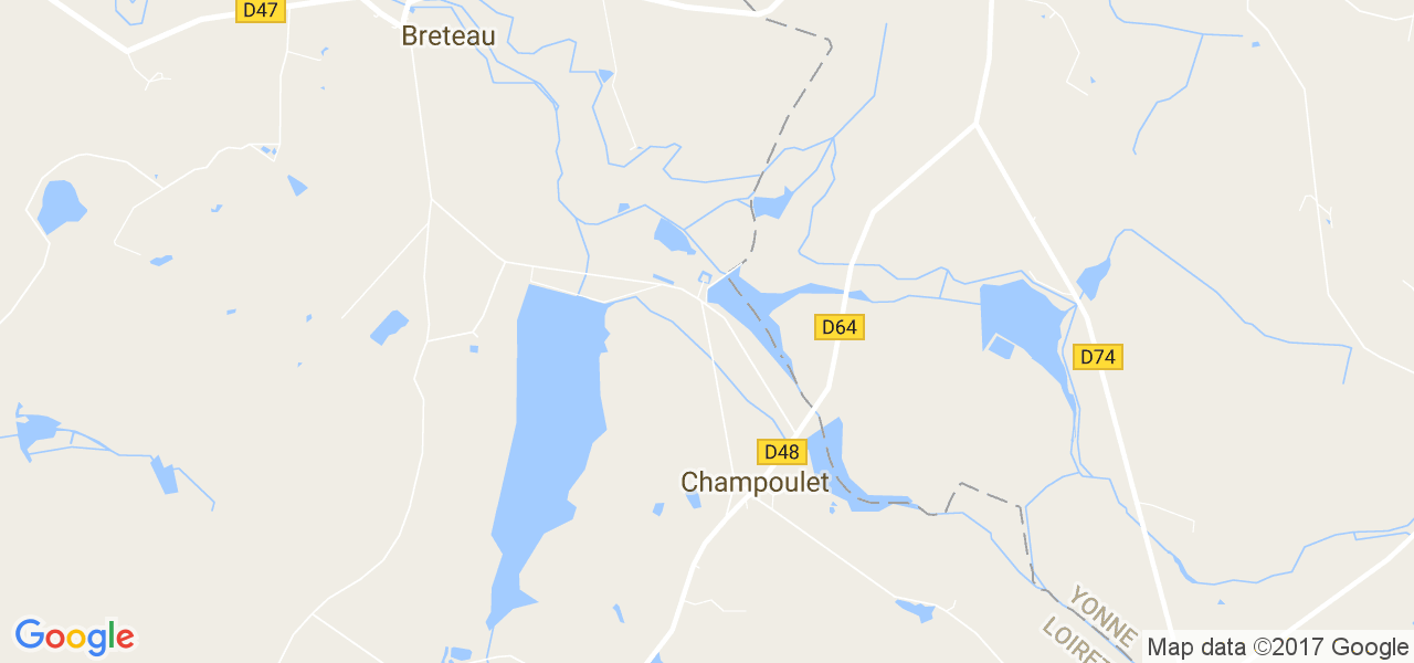 map de la ville de Champoulet