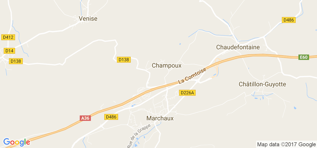 map de la ville de Champoux