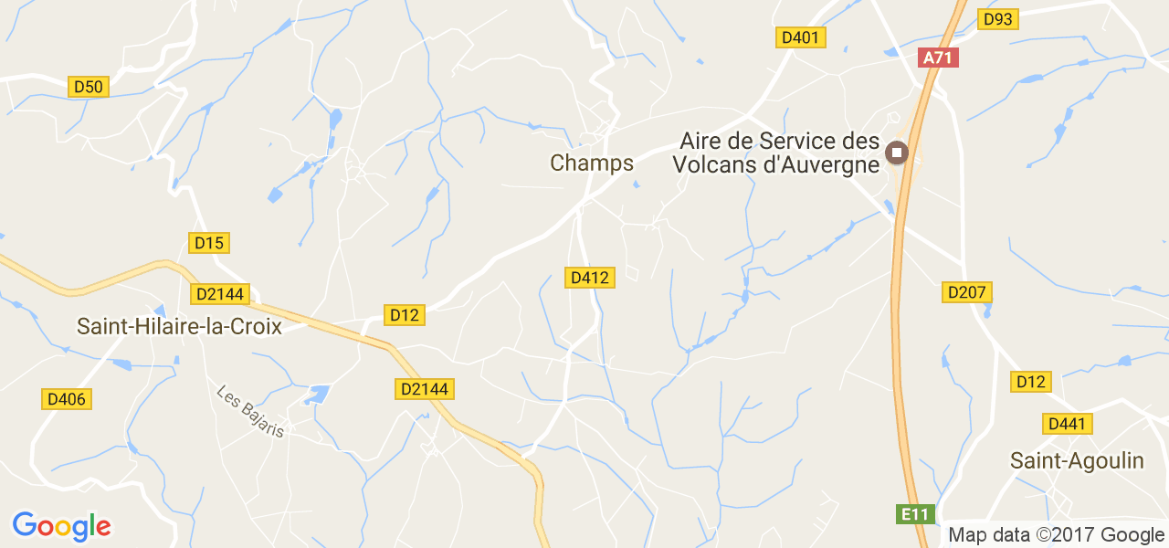 map de la ville de Champs