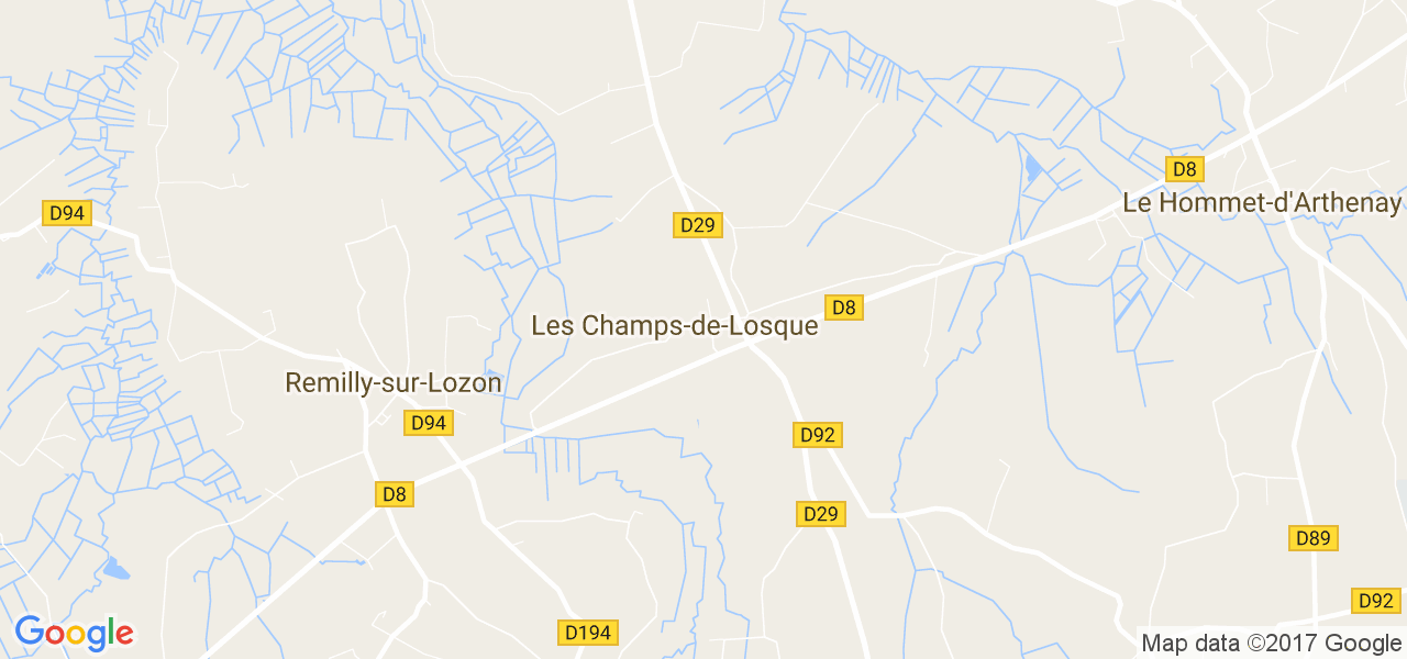 map de la ville de Champs-de-Losque