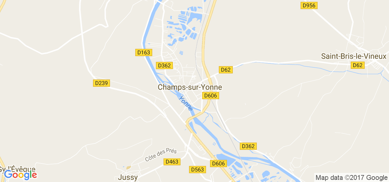 map de la ville de Champs-sur-Yonne