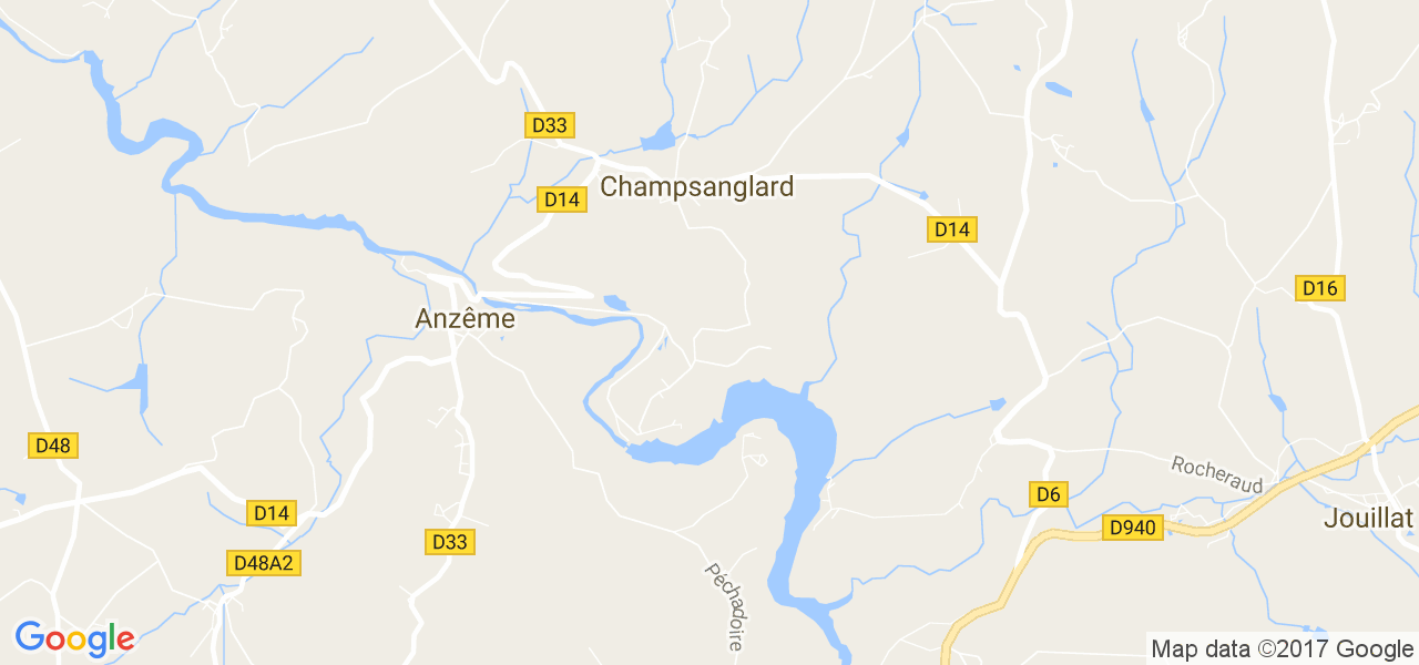 map de la ville de Champsanglard