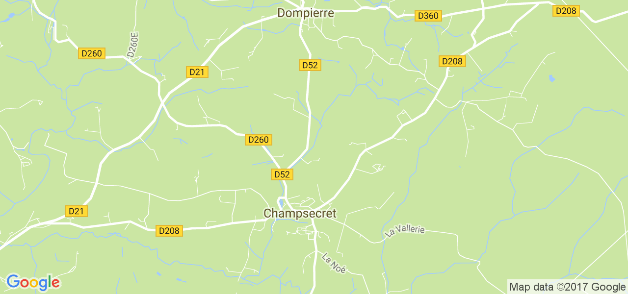 map de la ville de Champsecret