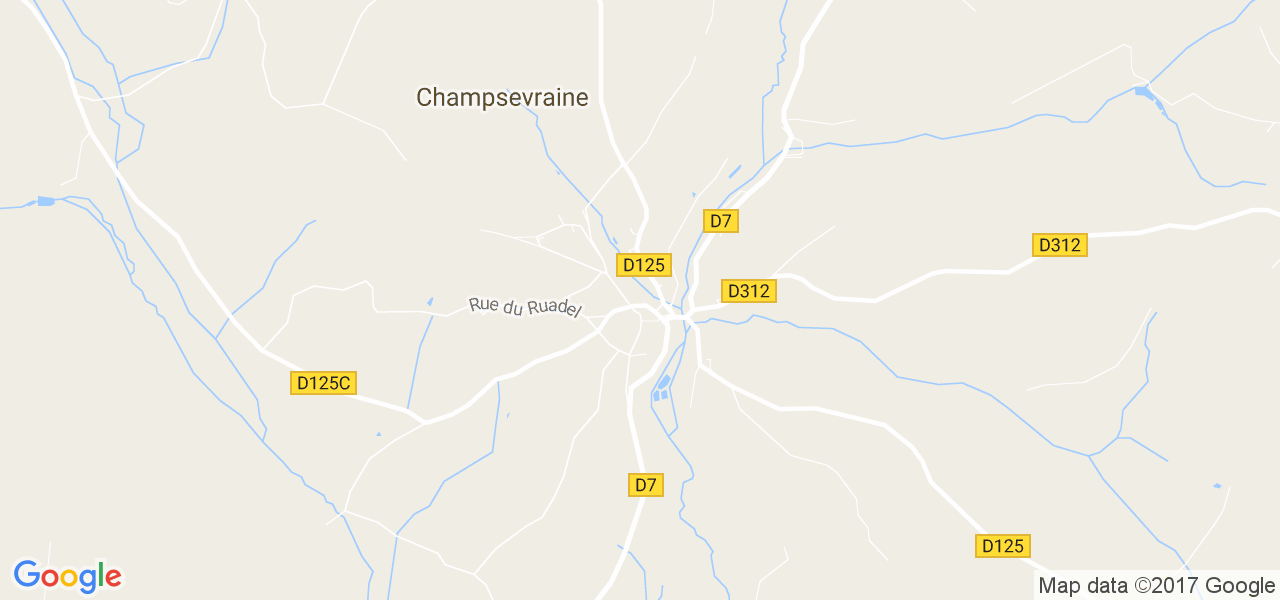 map de la ville de Champsevraine