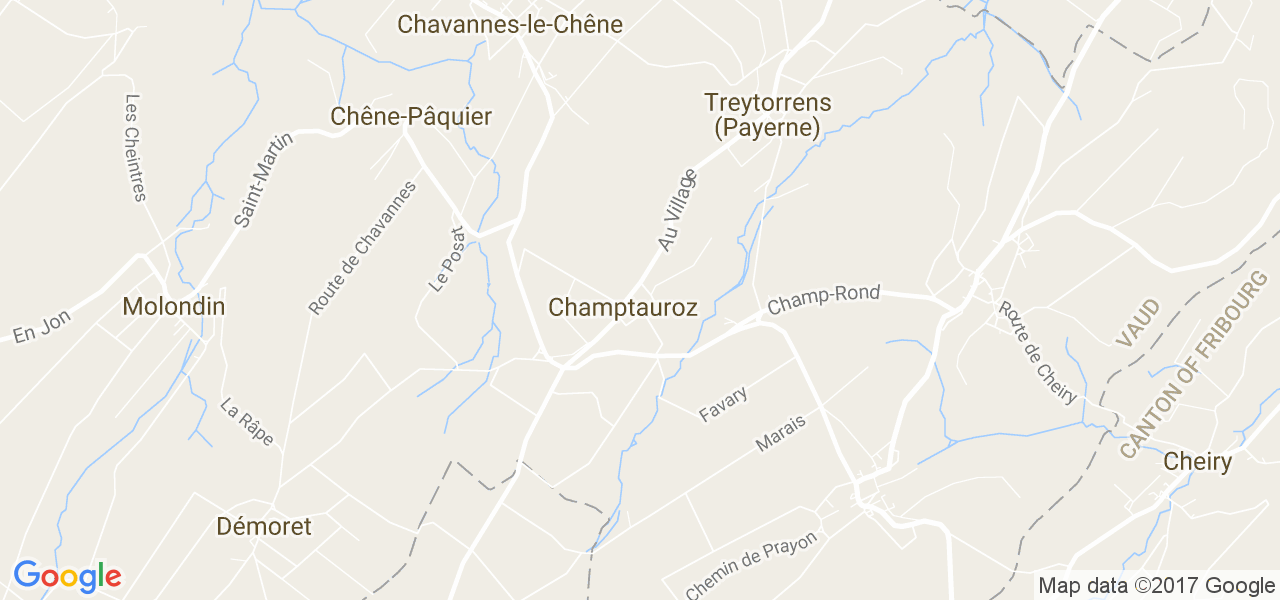 map de la ville de Champtauroz