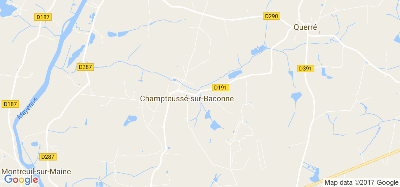 map de la ville de Champteussé-sur-Baconne