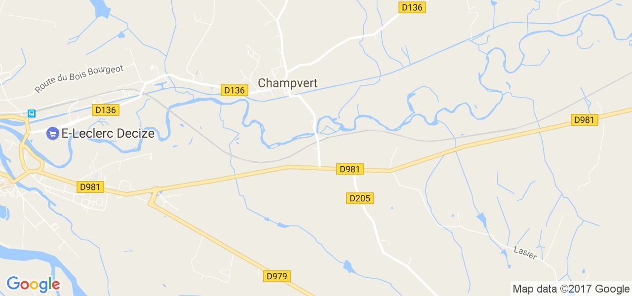 map de la ville de Champvert