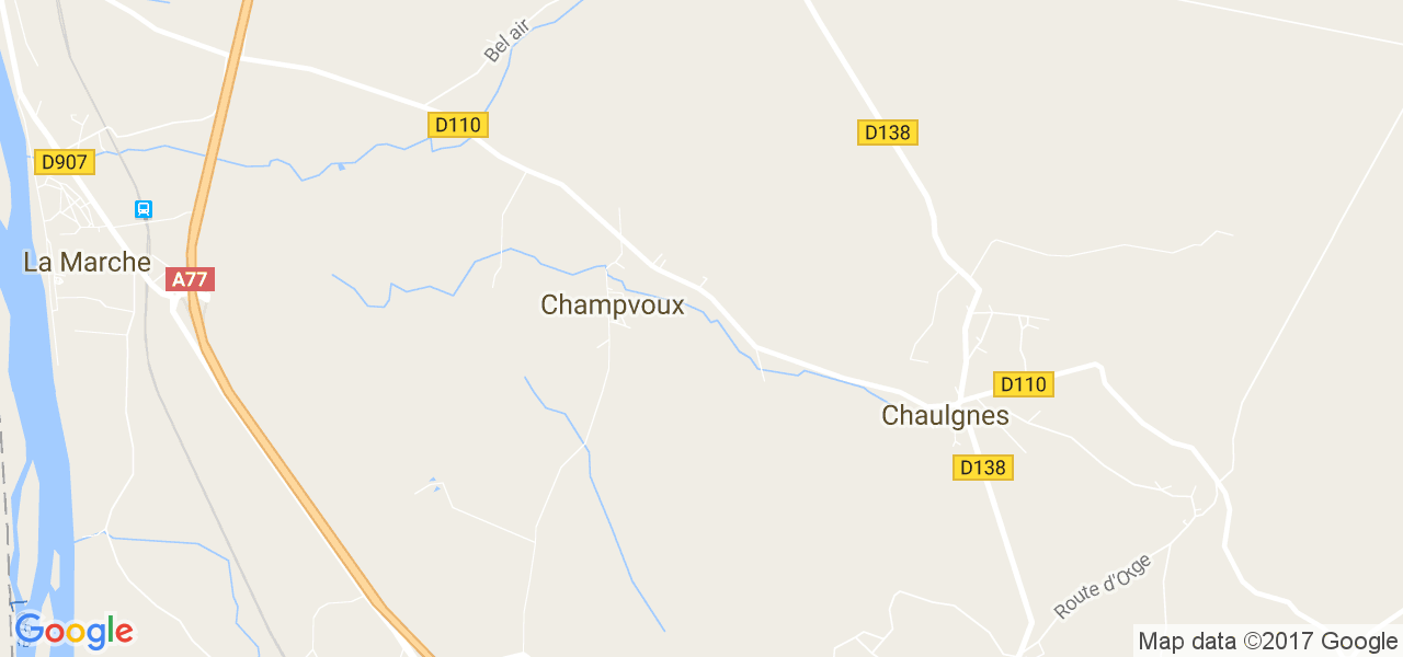 map de la ville de Champvoux