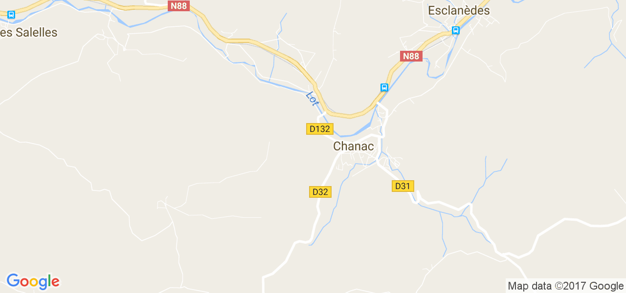 map de la ville de Chanac