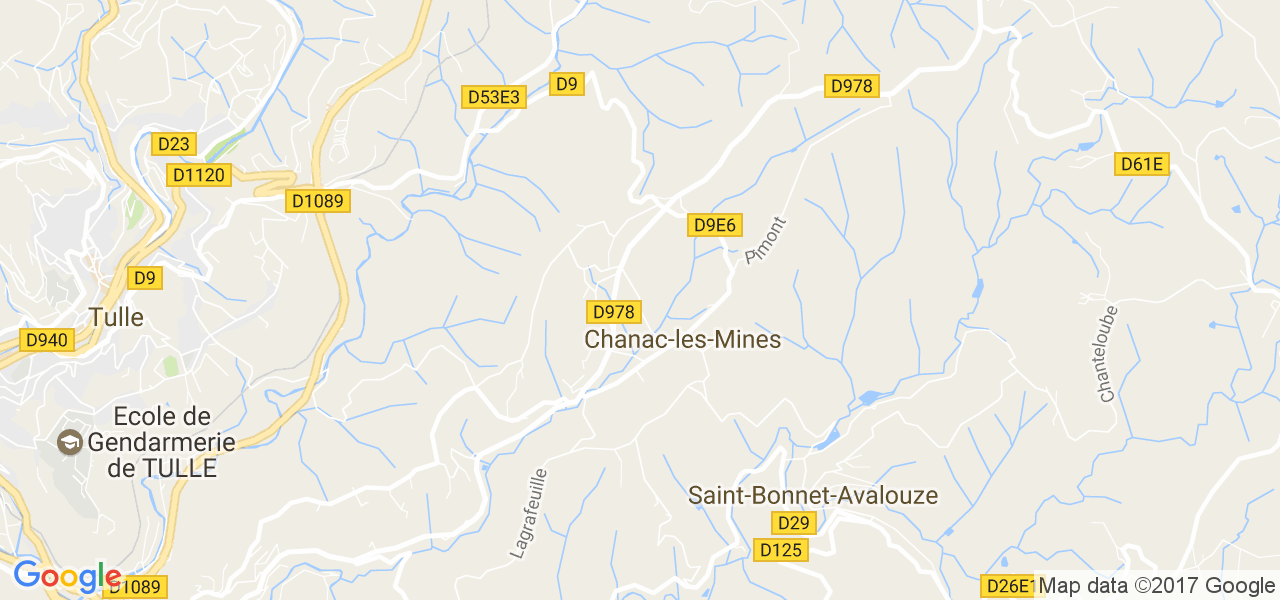 map de la ville de Chanac-les-Mines