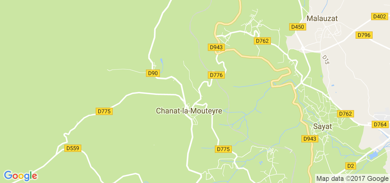 map de la ville de Chanat-la-Mouteyre