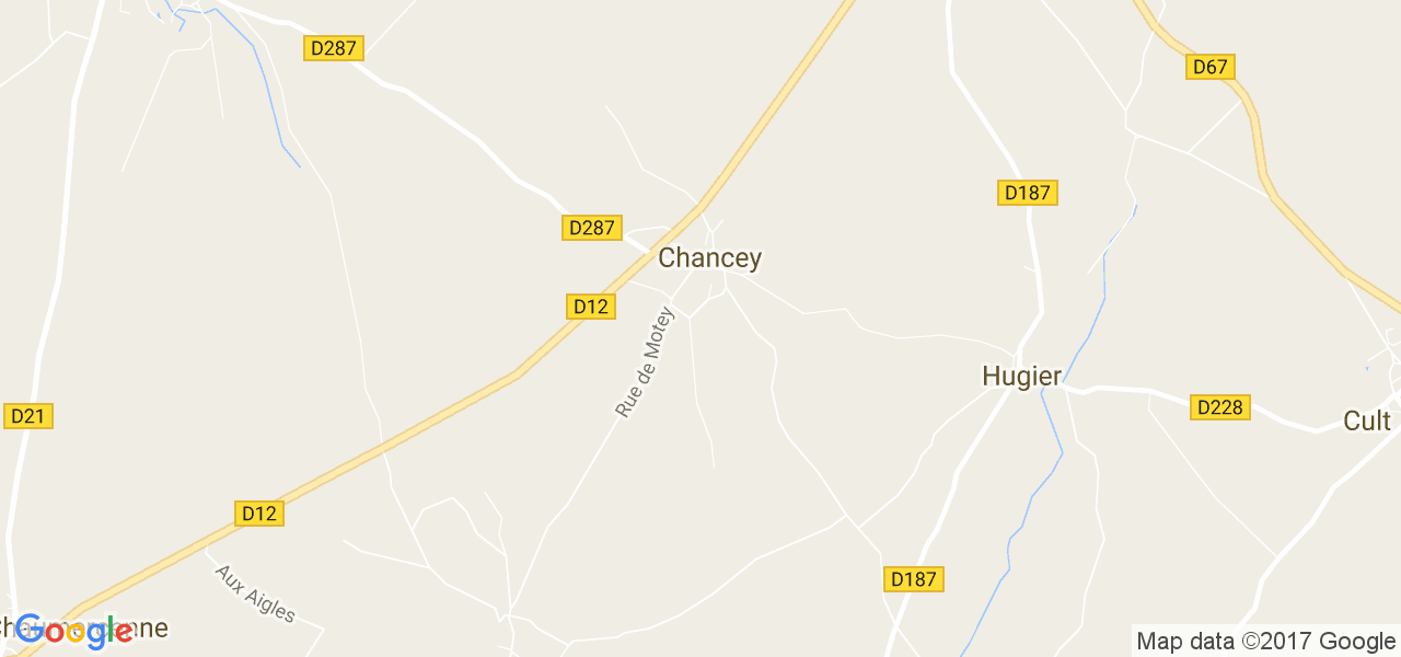 map de la ville de Chancey