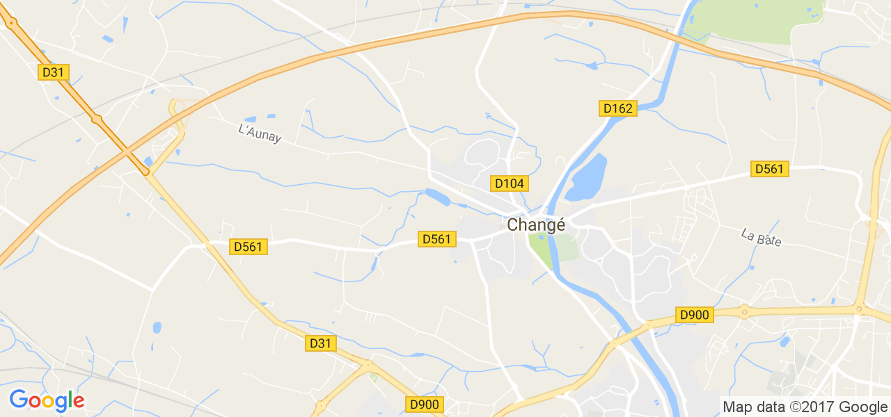 map de la ville de Changé