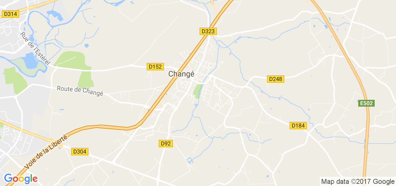 map de la ville de Changé