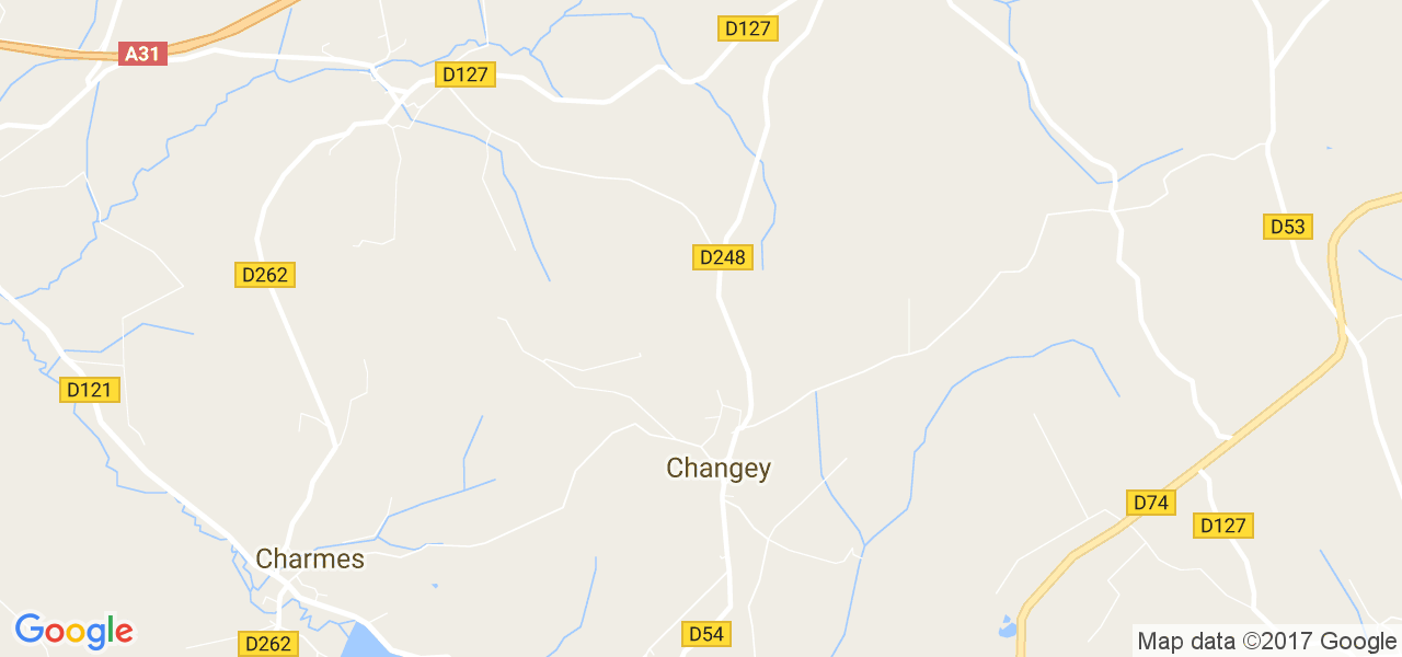 map de la ville de Changey