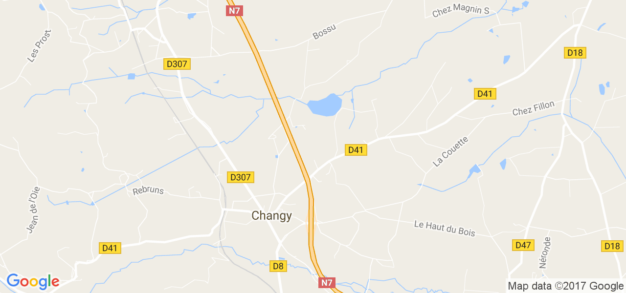 map de la ville de Changy