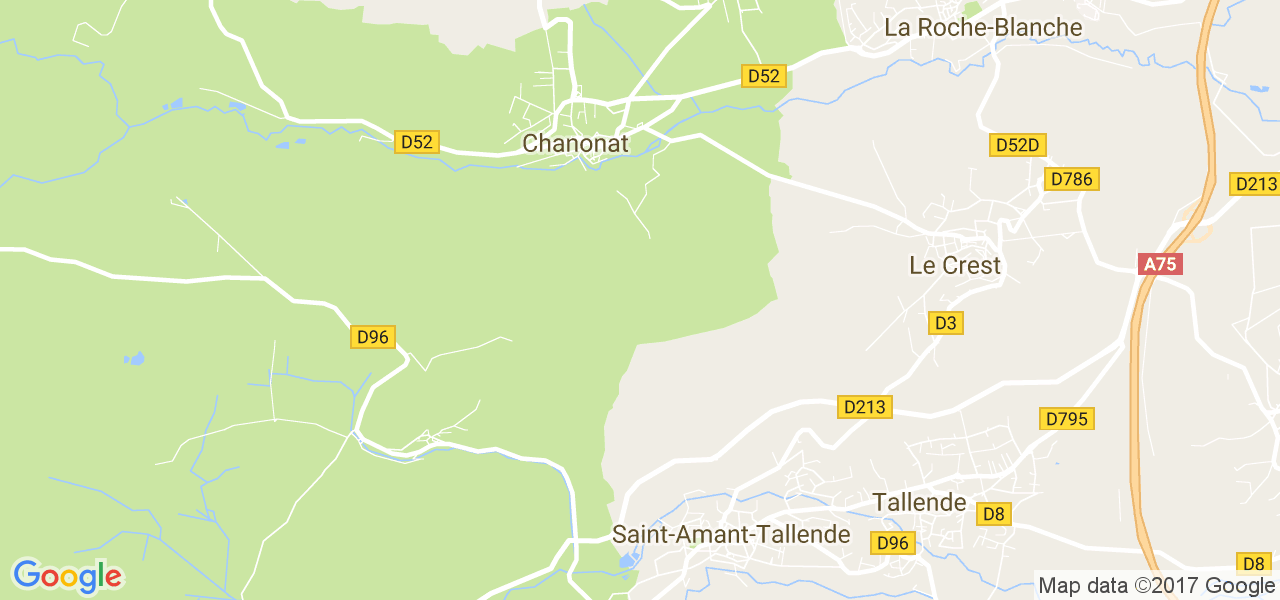 map de la ville de Chanonat