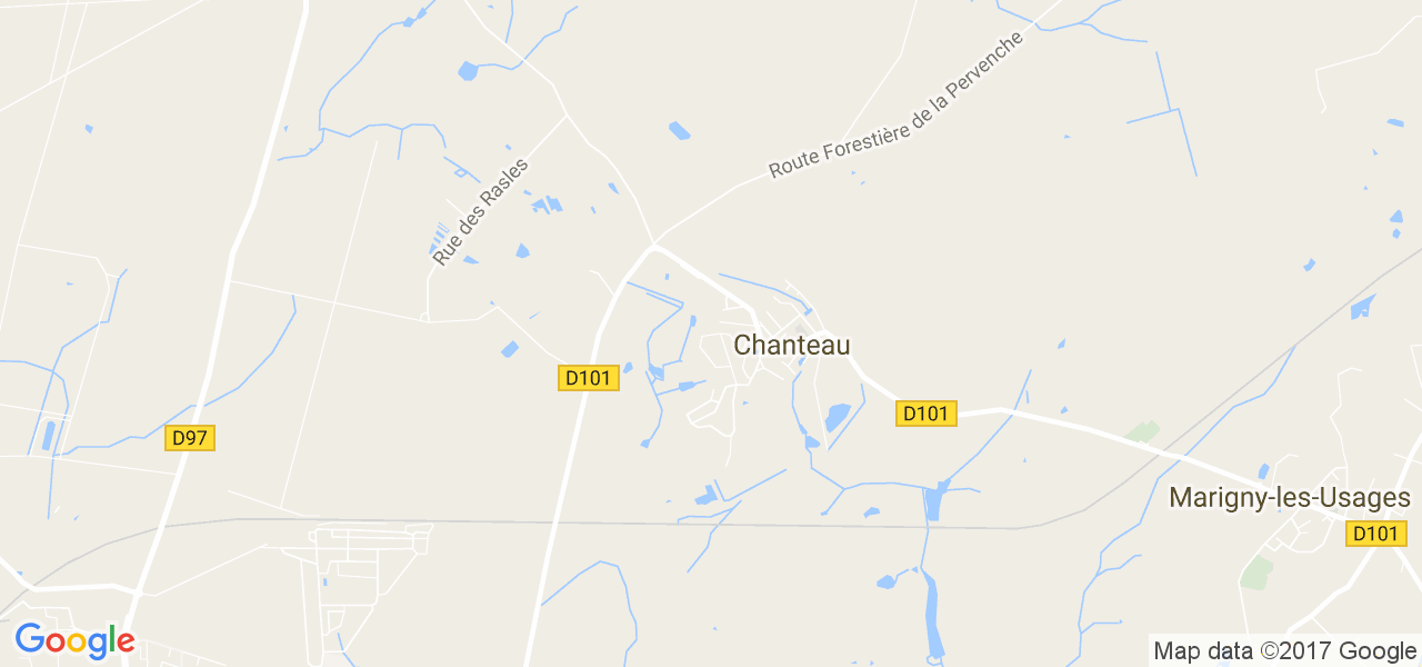 map de la ville de Chanteau