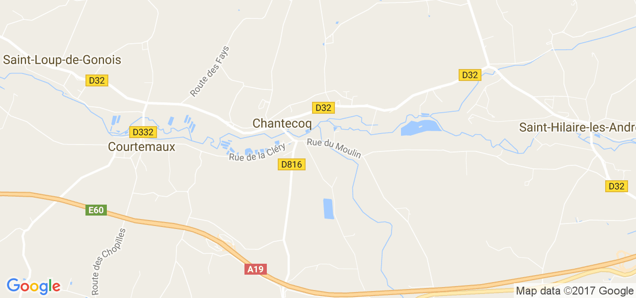 map de la ville de Chantecoq