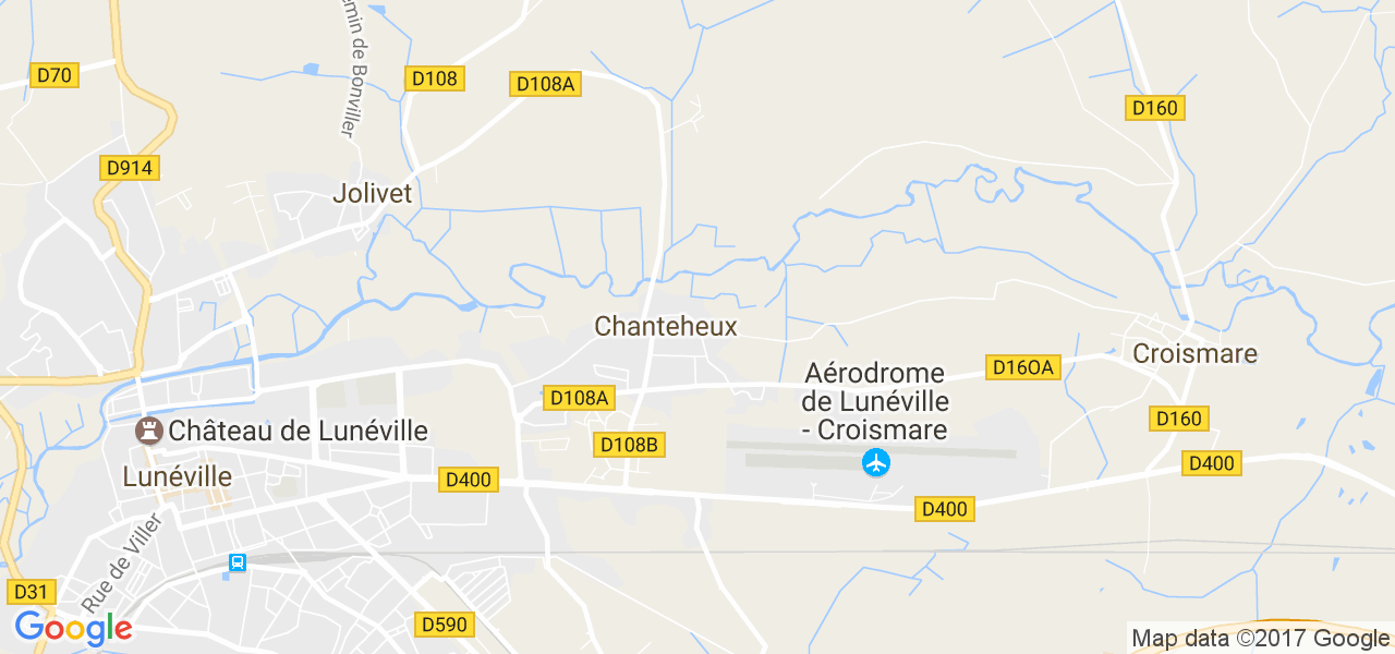 map de la ville de Chanteheux